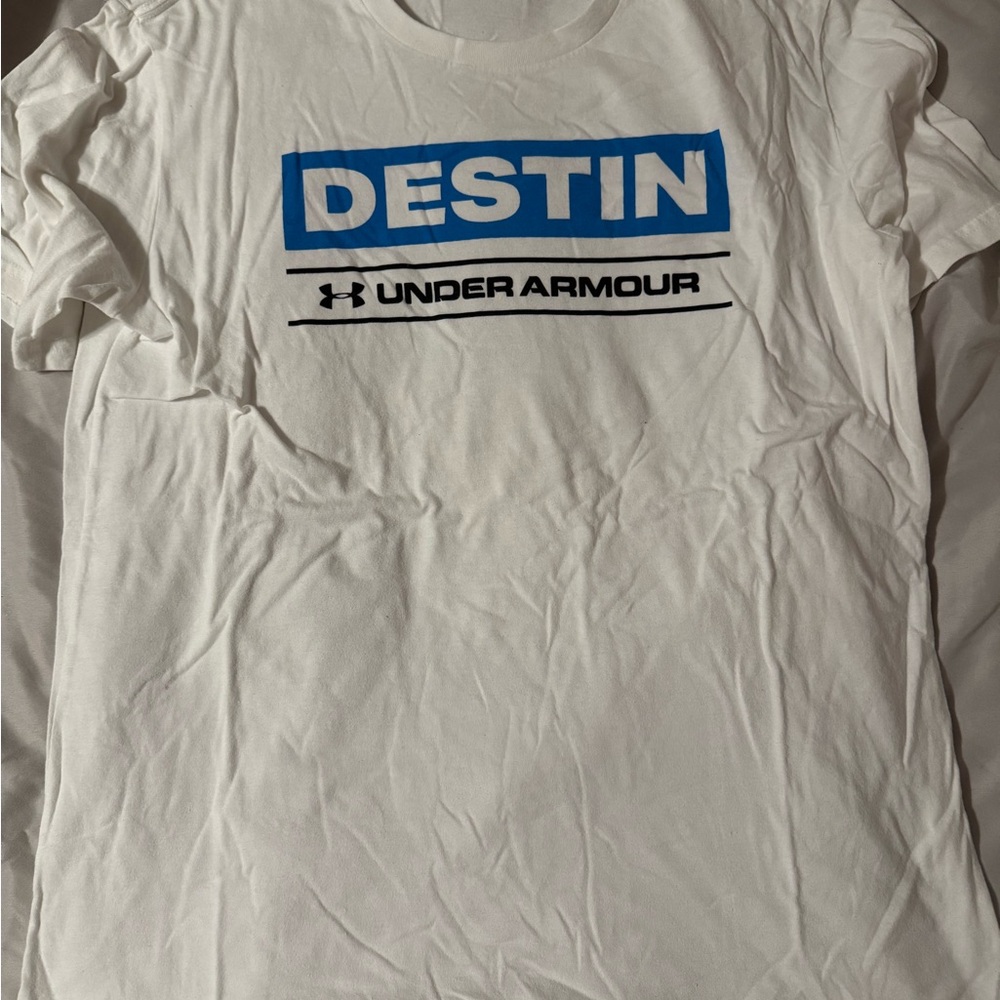 Under Armour White and Blue Graphic Tee